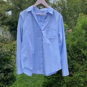 Chambray Button Up Shirt with Pocket Detail